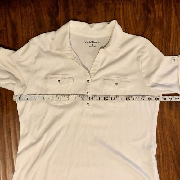 Croft & Barrow, Large, White Blouse with Two Front Pockets - Picture 9 of 10